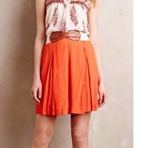 Anthropologie Sunday in Brooklyn gerbera orange shorts bermuda high waist 2